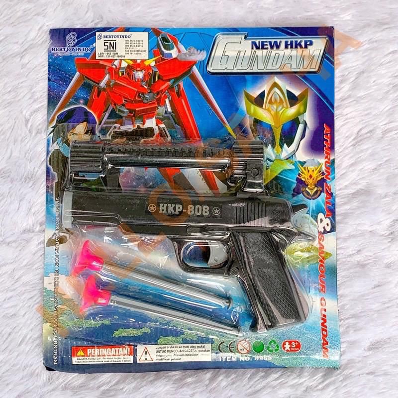 MAINAN PISTOL KARET NEW HKP GUNDAM / MAINAN PISTOL-PISTOLAN PELURU KARET ADA KEKER TEROPONGNYA