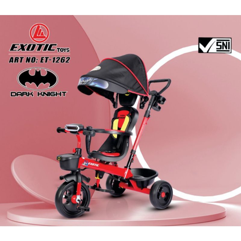 Sepeda Anak Roda Tiga Murah Model Terbaru Merk Exotic ET2251 ET1262 / ET 2251 1262 BATMAN