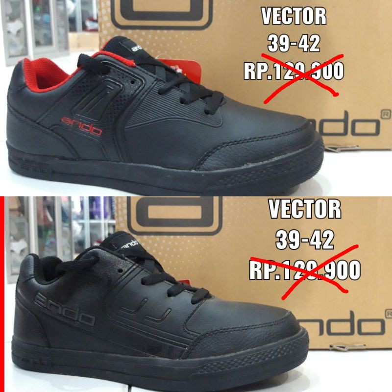 Sepatu Sekolah Ando VECTOR / Sepatu Sekolah SMP-SMA Hitam