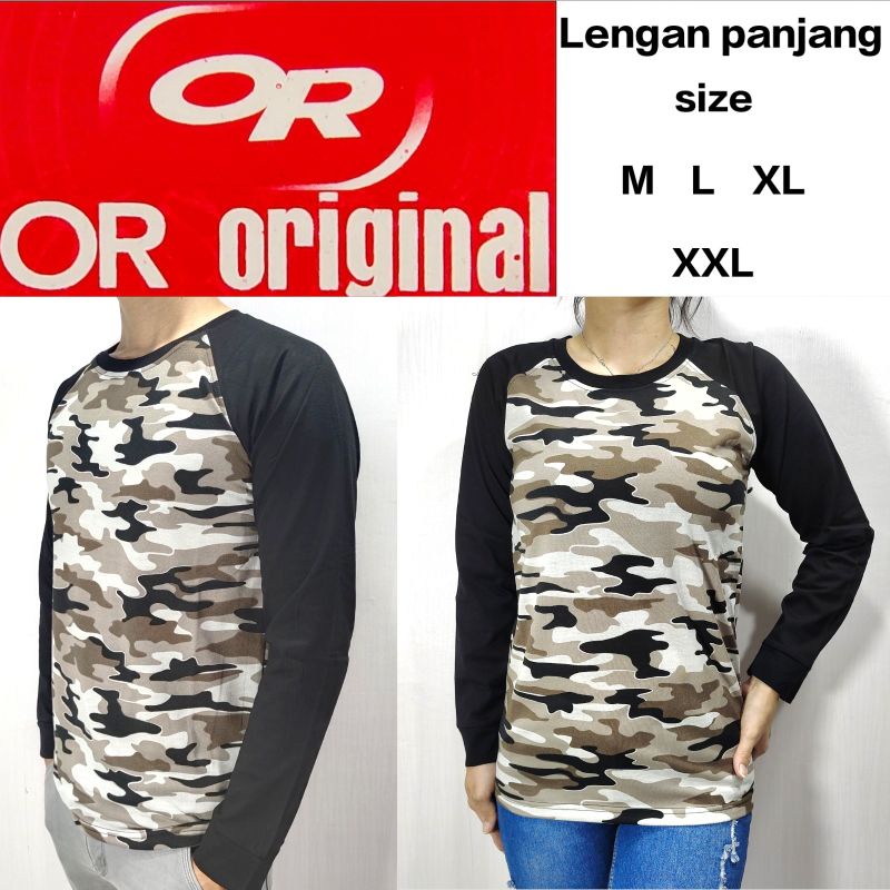 Kaos Raglan Loreng Pria Wanita couple Loreng Abu lengan Hitam Panjang Rib