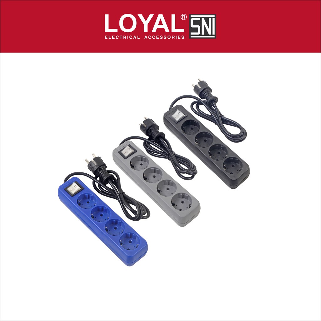 Loyal Osaka Terminal Stop kontak 4 lb plus Kabel 1.5 Meter LY 204 SNI