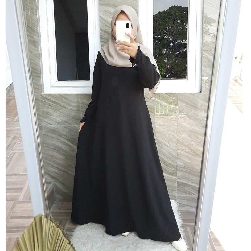 Gamis Basic Wolfis Polos/ Dress Wolfis Basic Syar'i Mewah