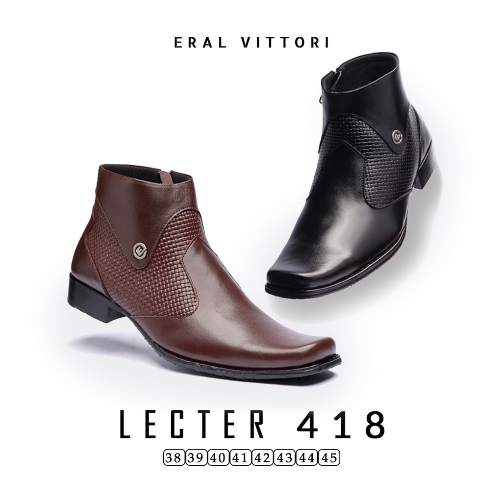 Eral Vittori - Lecter 418 Sepatu Pantofel Kulit Boots Formal Pria