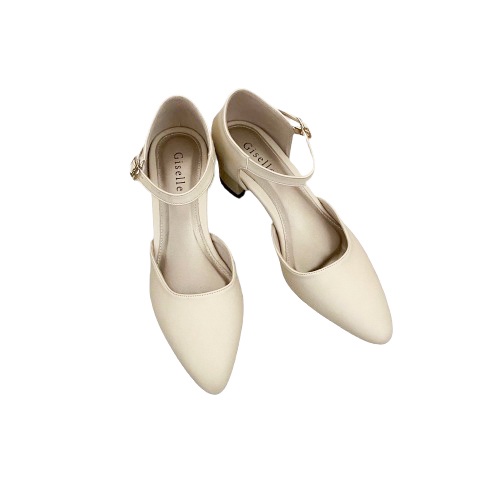 Giselle Colls - Jane Heels Wanita 5 cm-Cream