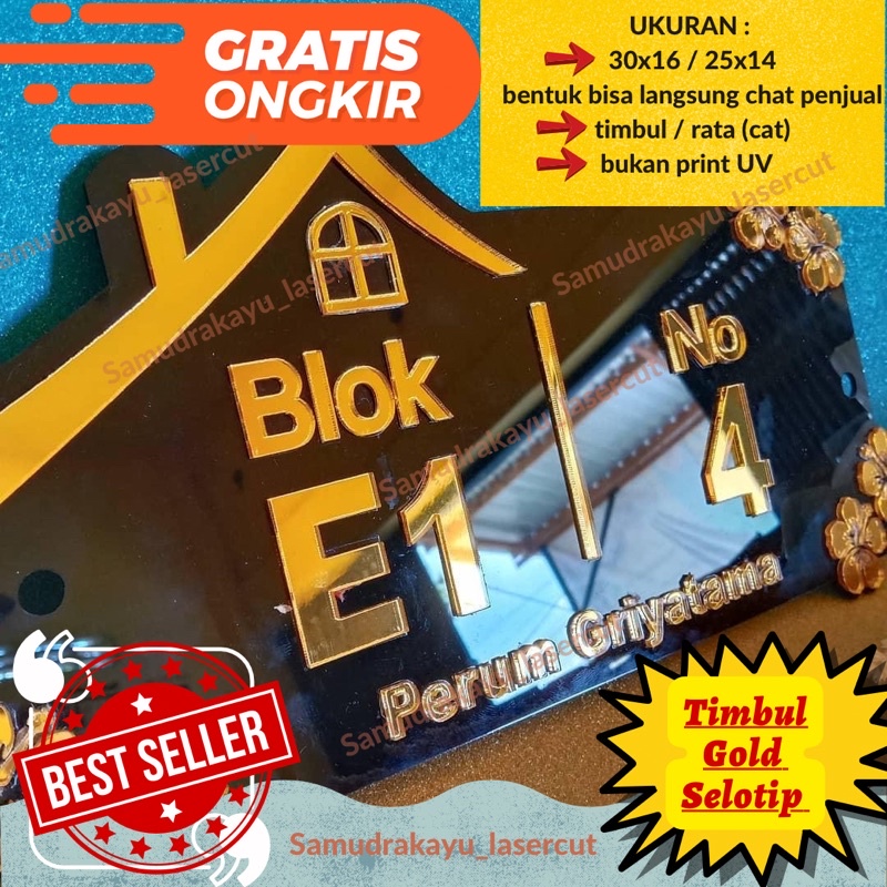 Nomor Rumah Bahan IMPORT PREMIUM (elegant,klasik,aestetik)