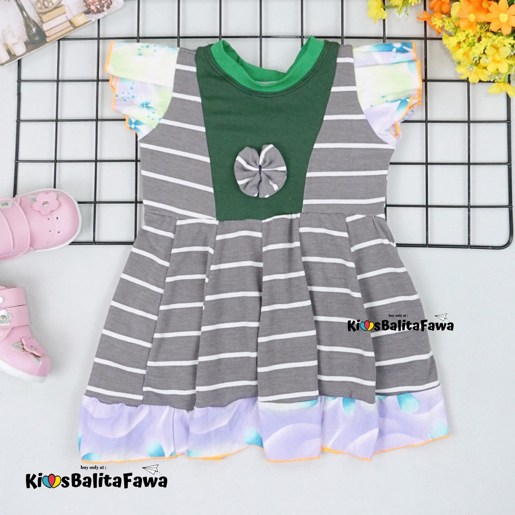 Dress Tania uk 6-18 Bulan / Baju Anak Bayi Perempuan Lengan Pendek Gaun Pesta Baby Import Murah