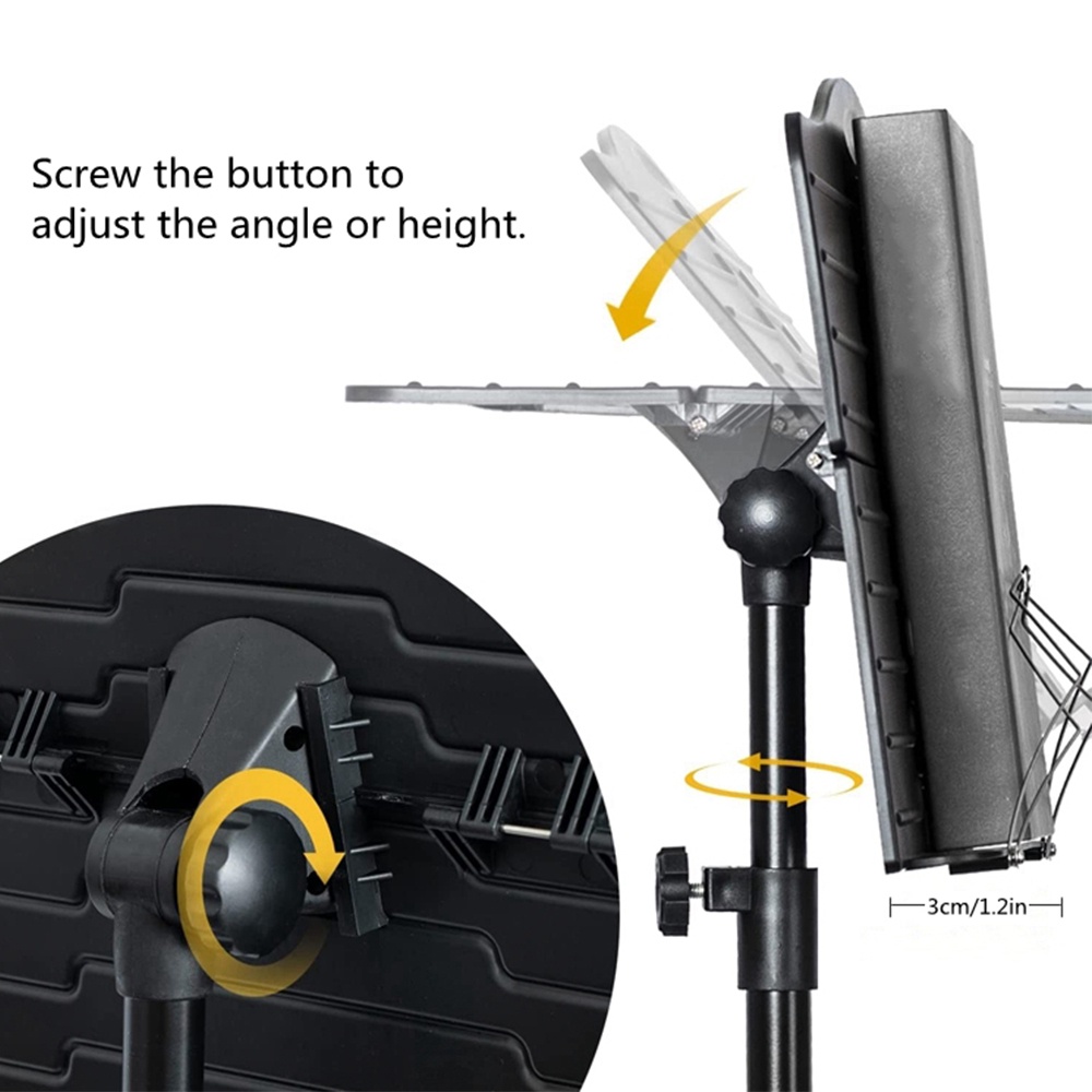 Stand Tripod Lipat Ringan Tinggi Adjustable Bahan Absaluminium Alloy Untuk Partitur Musik