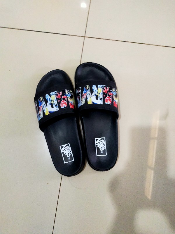 PGS SENDAL VANS MARVEL  SLIDE SPORT HITAM SANDAL  SLOP PRIA 