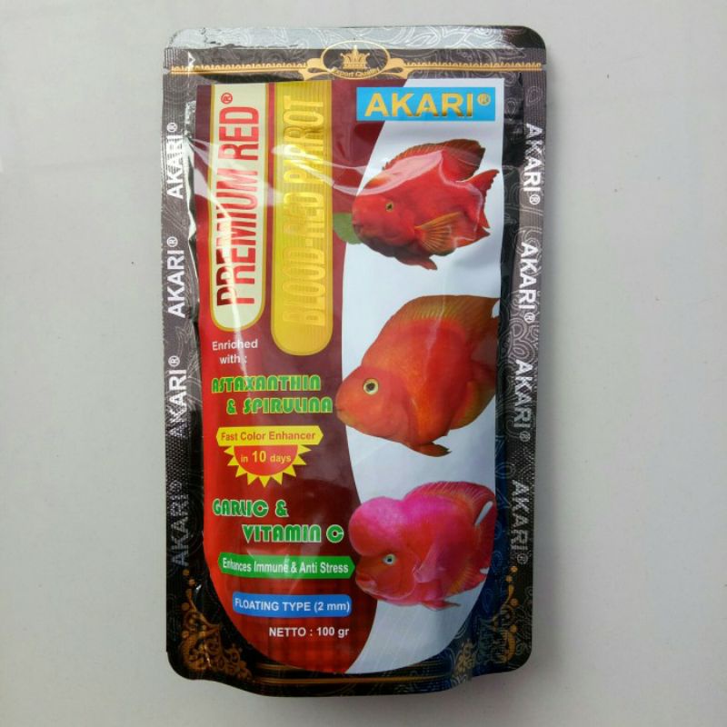 Akari Premium Red Blood Parrot 100 gr pelet 2 mm