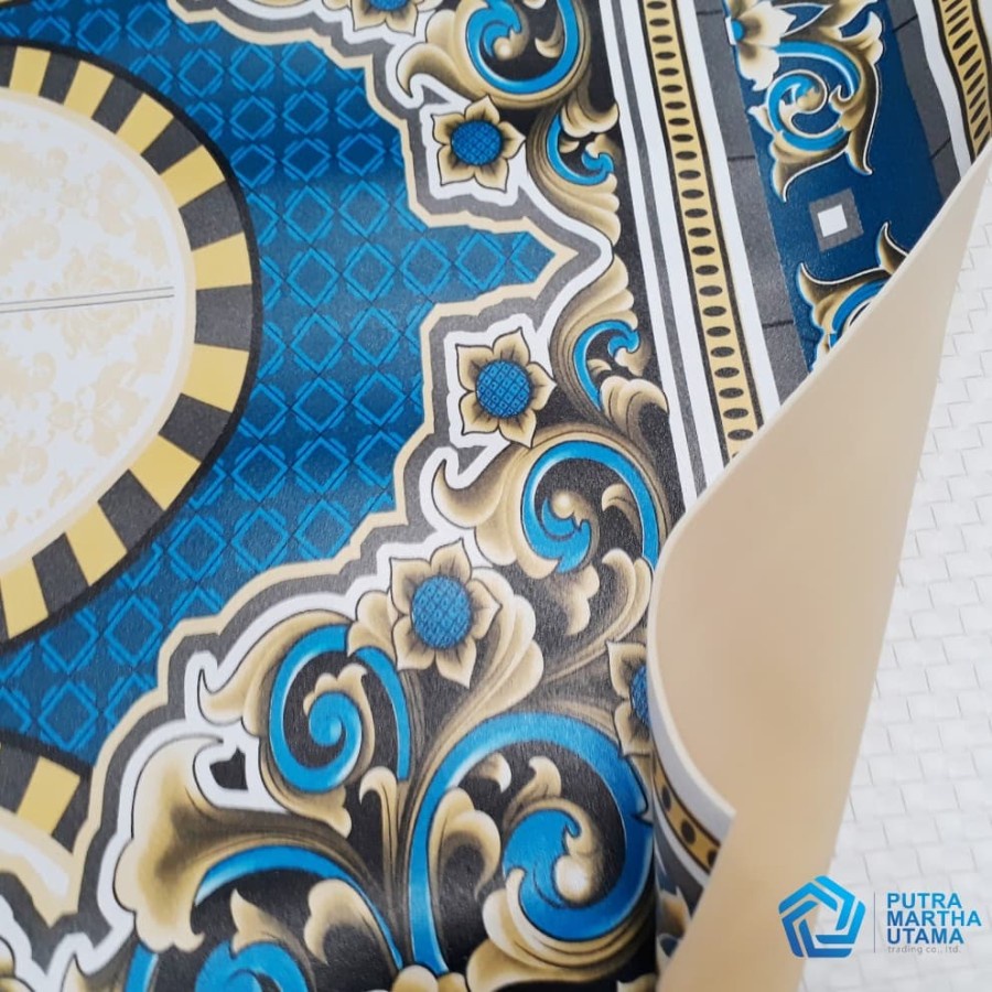 Sajadah Plastik PVC Ukuran 60x110 cm Biru-2