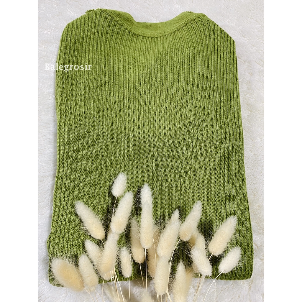 Cardigan Rajut Halus Long cardigan Belle oversize-Belle Avocado