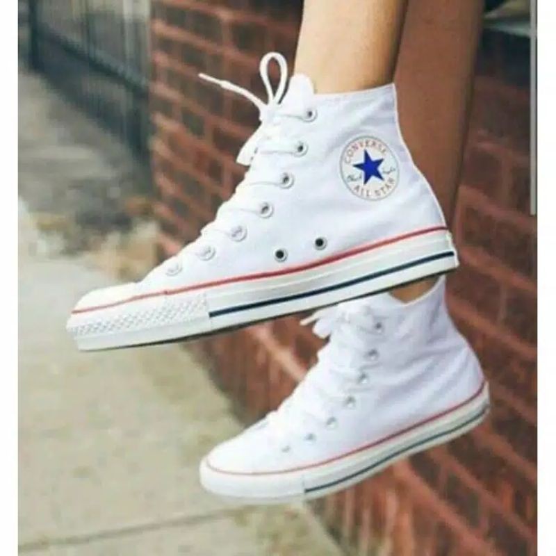 (KUALITAS PREMIUM) SEPATU CONVERSE ALL STAR PRIA DAN WANITA WARNA PUTIH  MODEL HIGH