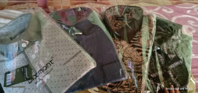 Kemeja Batik Pria Lengan Pendek Bs01 Katun Motif Modern Dixmont Semi Slimfit Premium