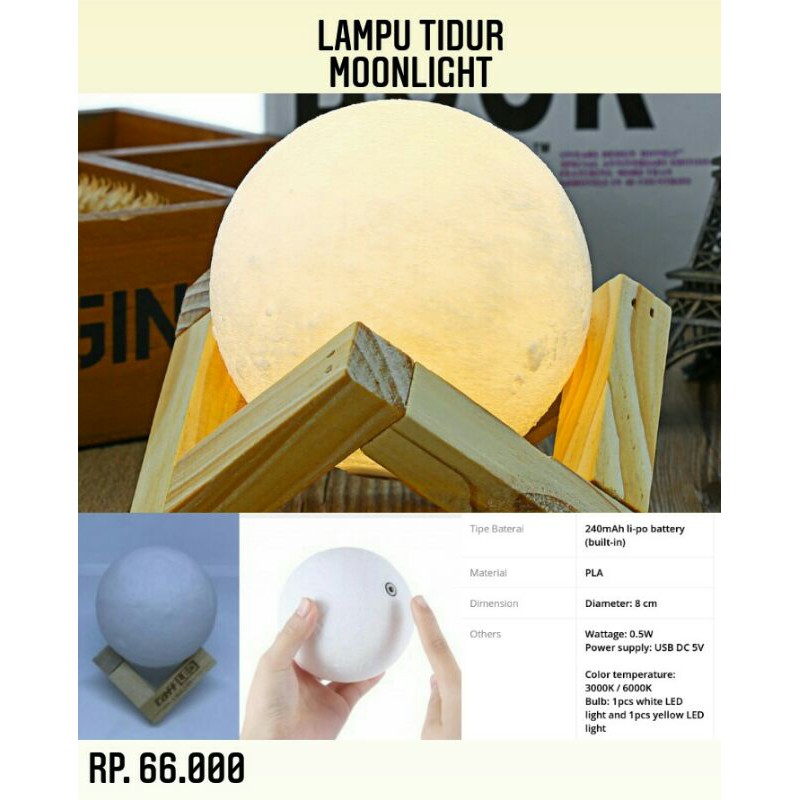 lampu tidur moonlight
