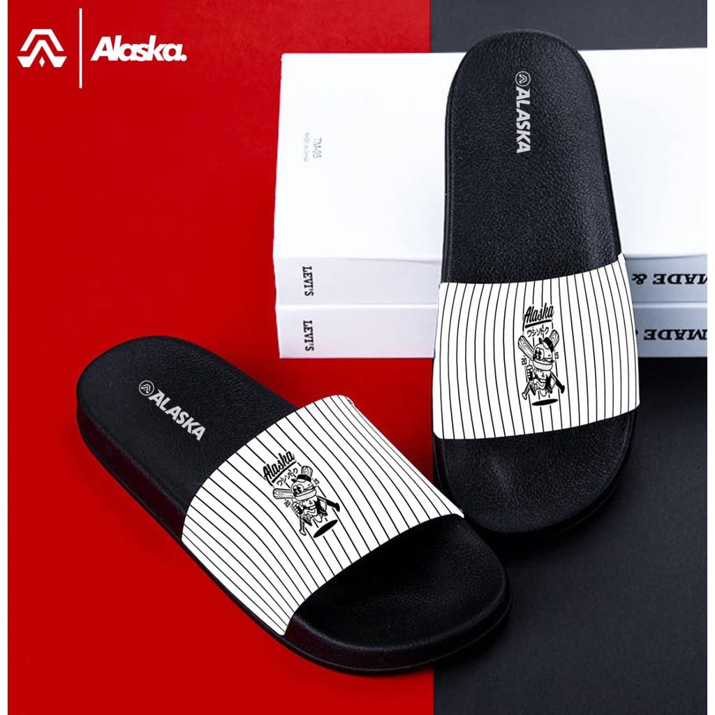 Sandal Slide Pria Dewasa Printing One Peace Merk ALASKA kekinian