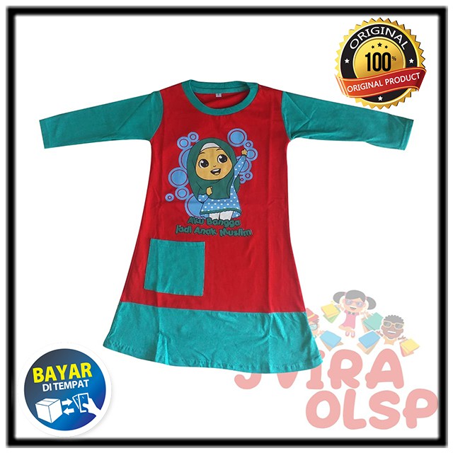 Dress Anak Perempuan Gamis Karakter Anak Umur 1-10 tahun  (S-M-L-XL-XXL) - Baju Muslim Anak Terbaru - Dress Anak - Baju Anak