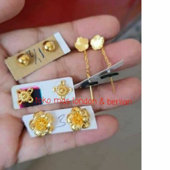 Anting Hoops Emas London LM 24K Kadar Mas 99,99%.
