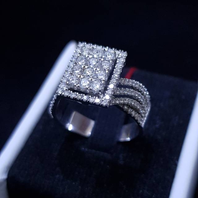 Cincin emas berlian eropa asli dan natural nj22