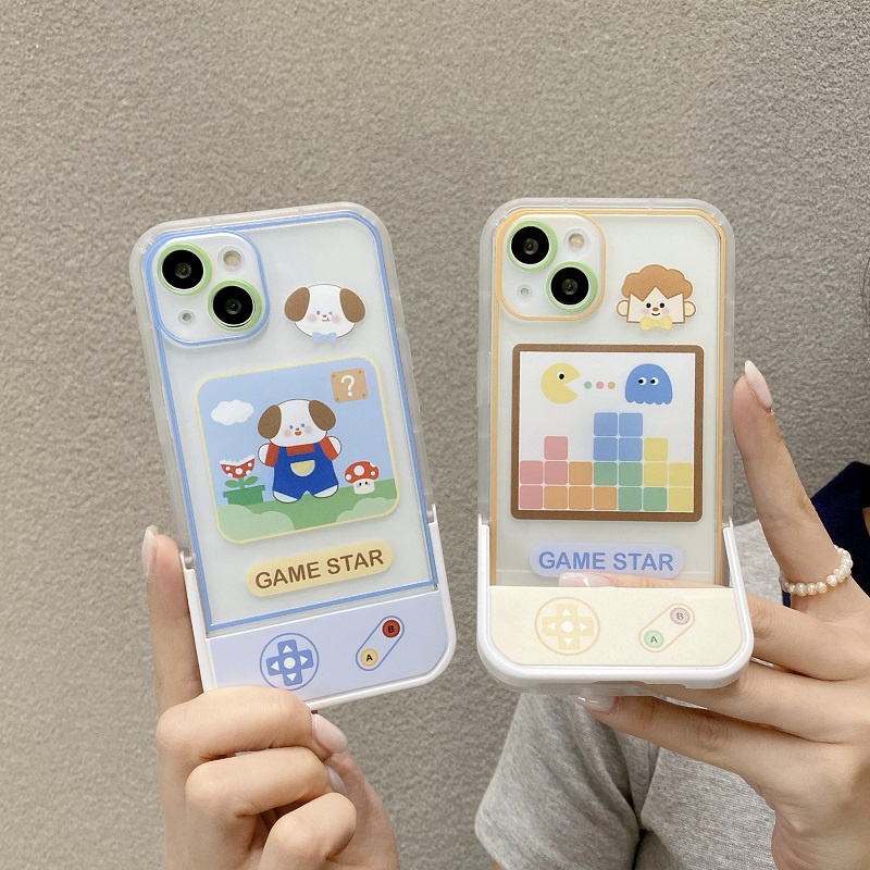 Casing iPhone 11 12 13 Pro MAX X XR XS MAX 7 8 Plus Motif Game Console Tahan Jatuh