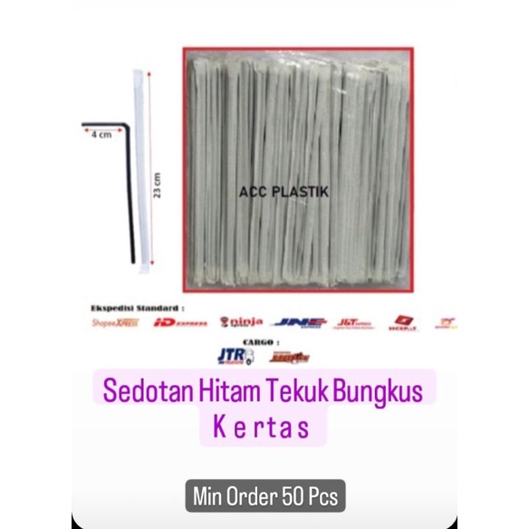 Sedotan Plastik Bungkus Kertas Sedotan Plastik Hitam Tekuk Bungkus Kertas