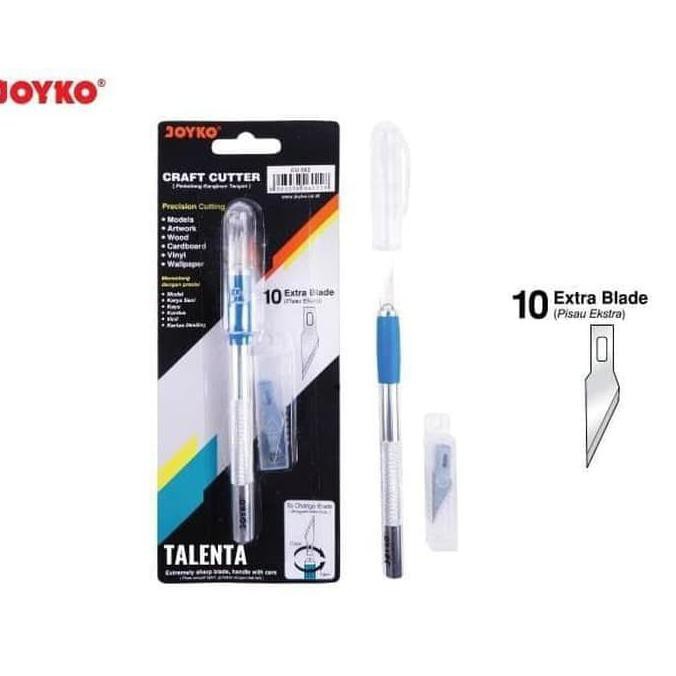 

TERMURAH PEN CRAFT Cutter Knife JOYKO CU-502 Metal + Bonus Refill 10 Blade Kode 892
