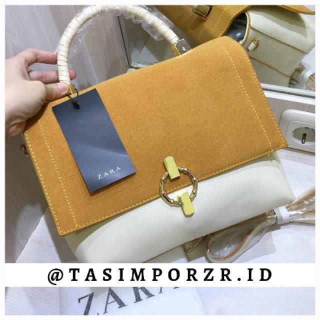 Tas Zara Combine yellow 💯% Original Import - TAS Kerja Wanita - Tas Selempang Formal murah