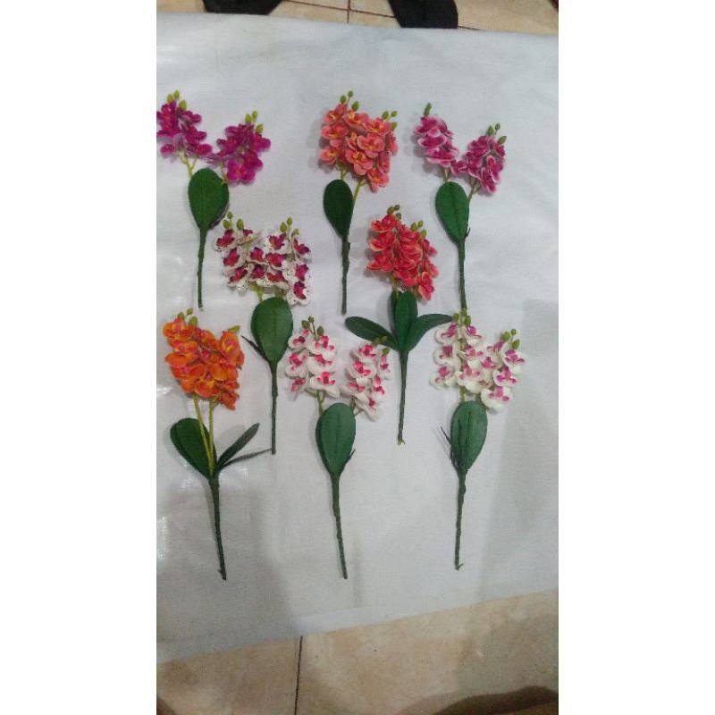 bunga anggrek latex mini 30cm 12kuntum