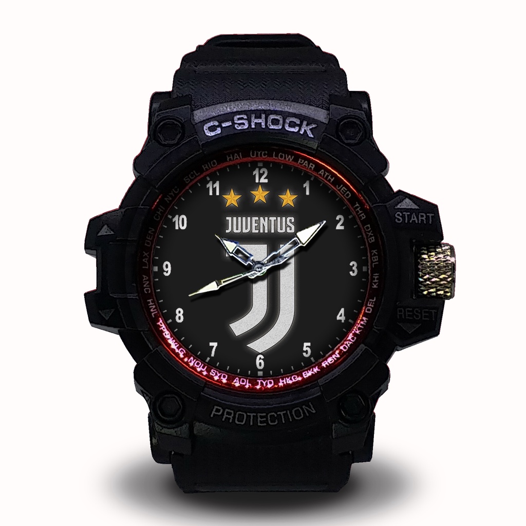 Jam Tangan Juventus Logo New Outdoor Anti Air List Putih