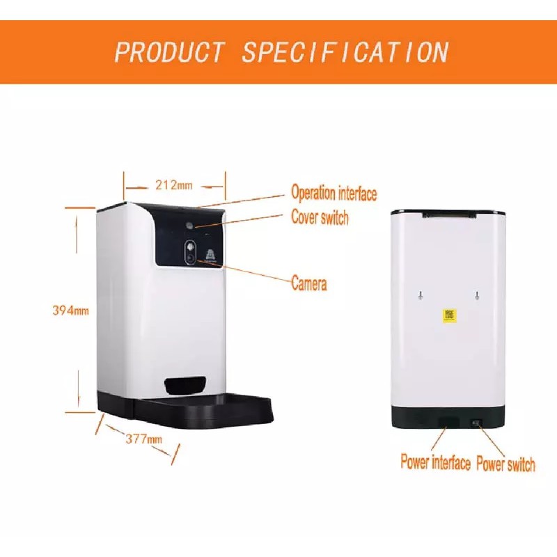 PETECC PF-02 - Automatic Smart Pet Feeder and Camera - 6L Capacity - Tempat Makan Anjing Otomatis