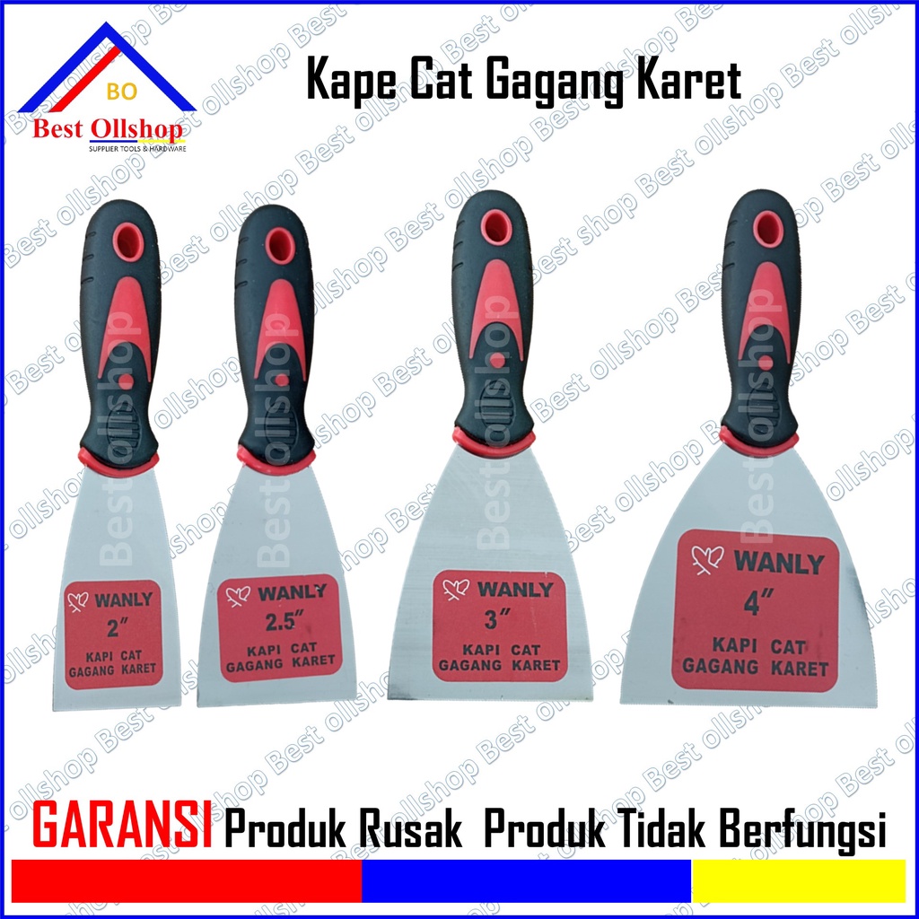 Kapi Cat Gagang Karet / Kape Cat Spatula Gagang Plastik Fiber Karet 2 - 2.5 - 3 - 4 Inch