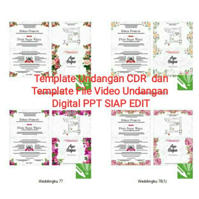 Download Kumpulan Desain Template Undangan Cdr Dan Video Digital Undangan Ppt Tinggal Edit Shopee Indonesia PSD Mockup Templates