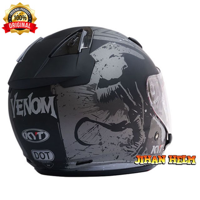 HELM / HELM KYT / HELM KYT DJ MARU VENOM BLACK SILVER DOFF TERMURAH-3