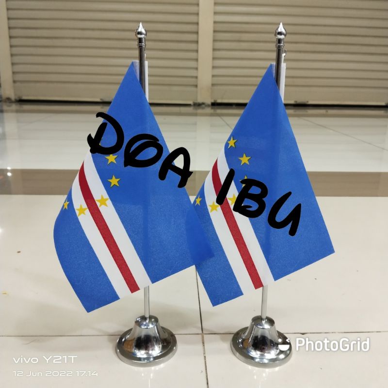 

best seller tiang stenlis meja+bendera CAPE VERDE ready stock