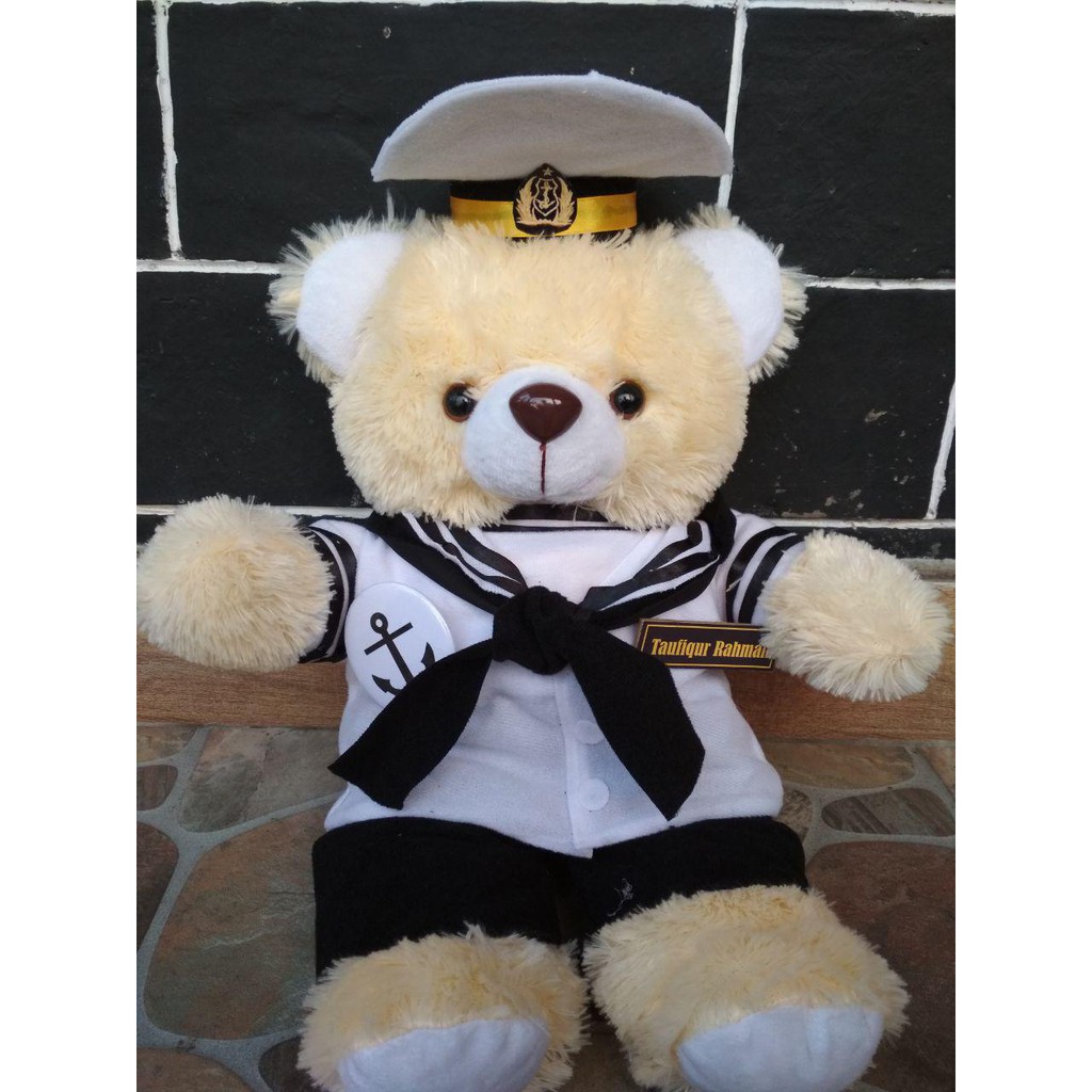 Boneka Wisuda Pelayaran Pelaut Hadiah Bear Seragam Profesi Kado Custom Nama Graduation laki laki