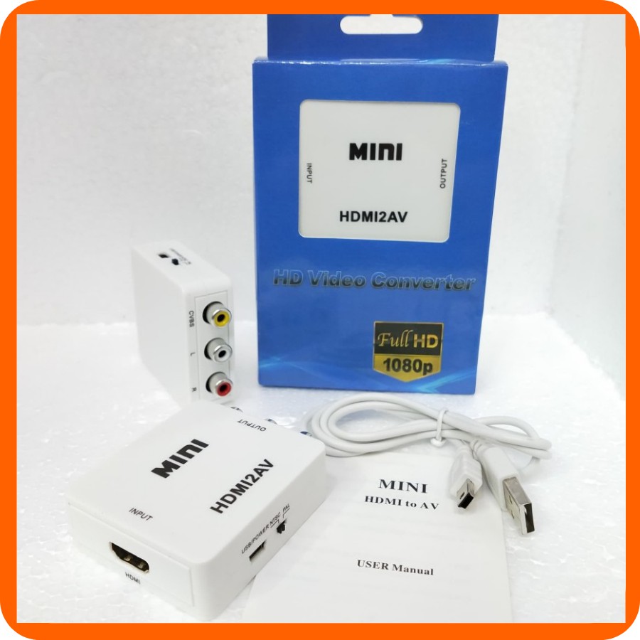 MINI BOX HDMI2AV / HDMI TO RCA / MINI HDMI2AV/ converter hdmi to tv
