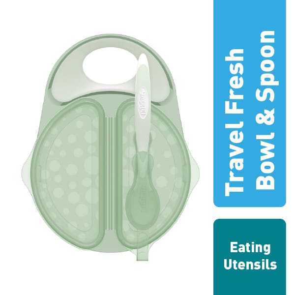 Dr Brown - Travel Fresh™ Bowl &amp; Spoon / wadah mpasi / mangkok makan / kotak makan