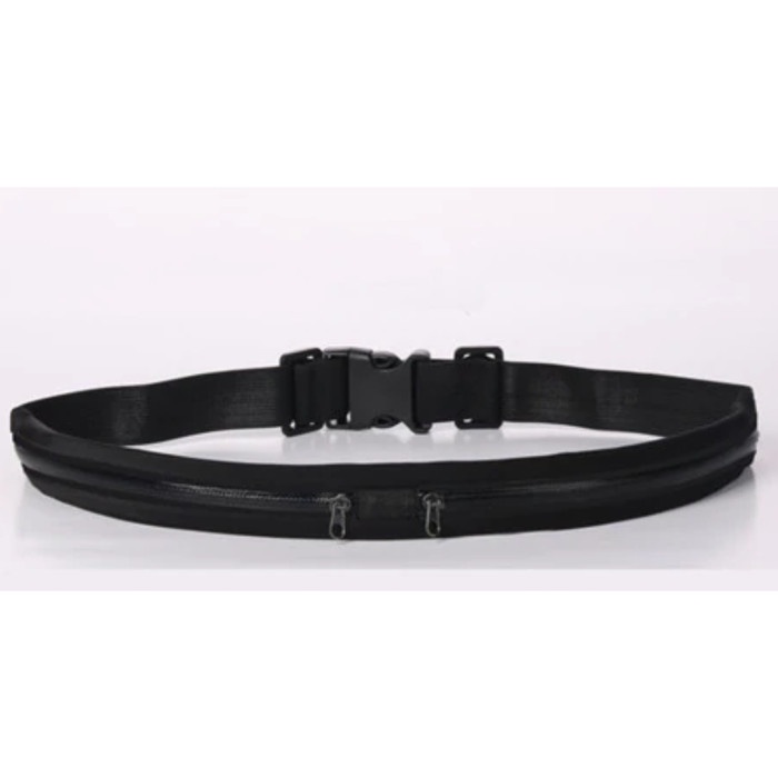 pria-bag-waist- tas ikat pinggang untuk lari - olahraga - running waist bag belt - hitam -waist-bag-