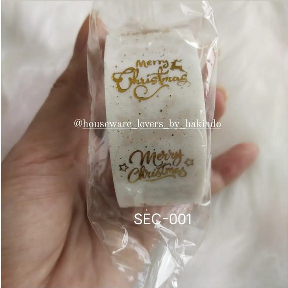 Kingsbakeware 1 Roll (500pcs) Stiker Label 2.5cm Edisi Christmas untuk cookies packaging/kado