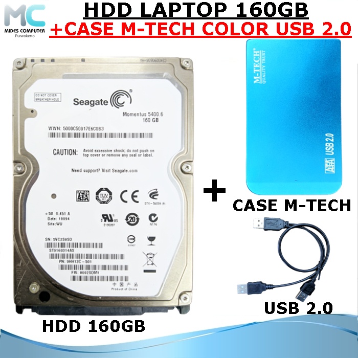 HDD Harddisk Hardisk External Laptop 160GB Sata Merk Campur Usb 2.0