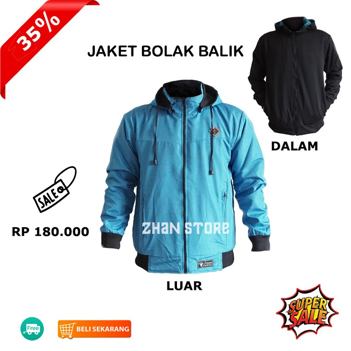 Jaket Pria Parasut Bolak Balik DC [original premium]
