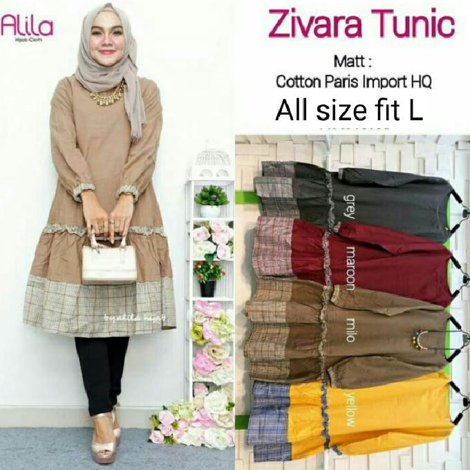 Baju Wanita / Pakaian Muslim Wanita / Blus Hijab Murah : Zivara Tunik - Hijab - Mdni