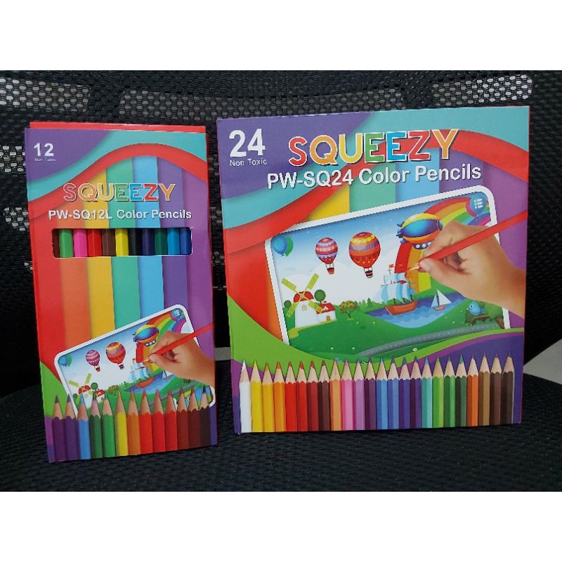 

pensil warna Squeezy 12 - 24 warna panjang