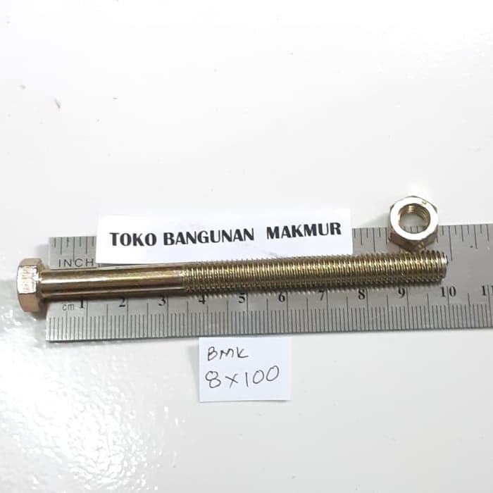 Baut M8 x 100 / Kunci Baut 12 BMK Baut M8x100 per 5 pcs