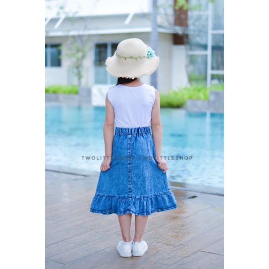 Rok jeans anak panjang