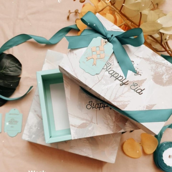 

Ginger- BOX PREMIUM HAMPERS IDUL FITRI 25x15x7 cm WARNA MINT - Leaves Tosca