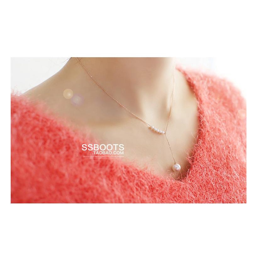 OSD COD KALUNG LIONTIN MUTIARA PANJANG TITANIUM CEWEK WANITA ANTI KARAT DAN LUNTUR ORI KOREAN STYLE 