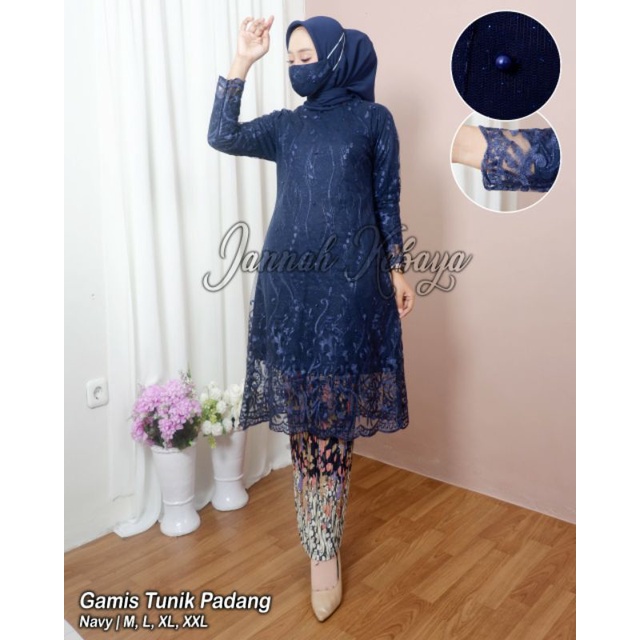 set kebaya jumbo ld 130/ kebaya biz size/ kebaya wisuda/ kebaya modren/ kebaya/ baju-Navy