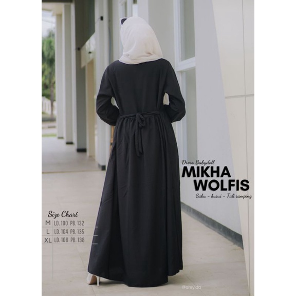 Gamis Wolfis M-XL Basic Babydoll/ Dress Babydoll Wolfis