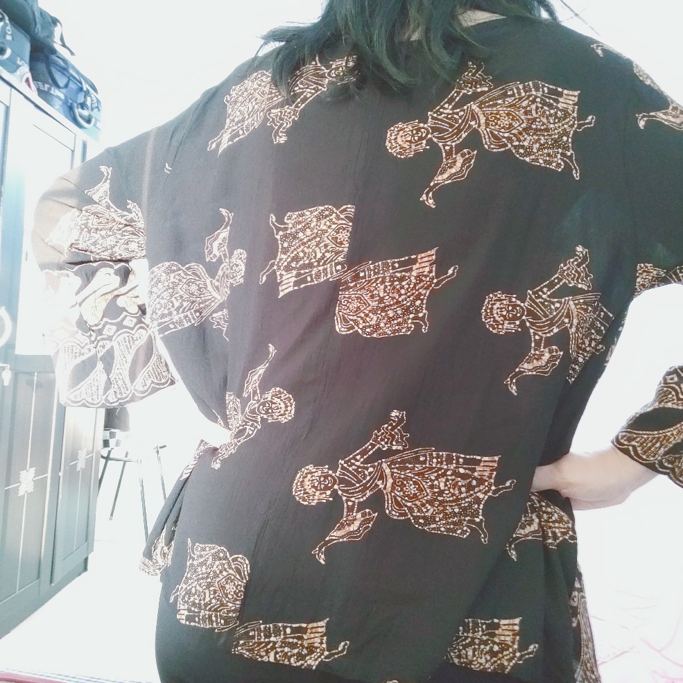 Atasan Batik Murah Solo Batwing Sogan 2 Batik Tuman Solo