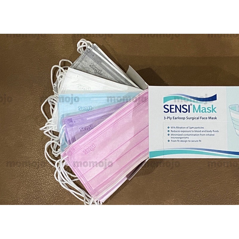 MASKER SENSI SURGICAL FACE MASK 3 PLY ISI 50 EARLOOP WARNA